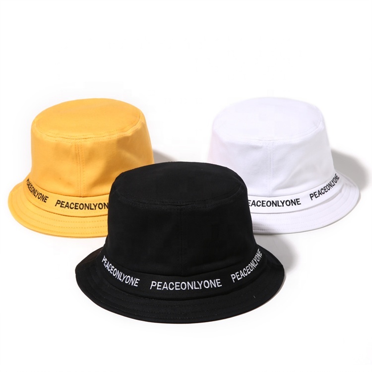 Wholesale Cotton Letter Embroidered Bucket Hats Fisherman Sun Fishing Hats, Multi‑Color Unisex Custom Logo Hats