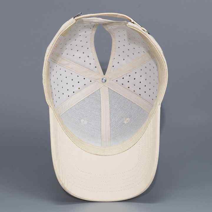 Wholesale Waterproof Ponytail Trucker Hat | 6-Panel Laser Perforated Women’s Sport Baseball Cap