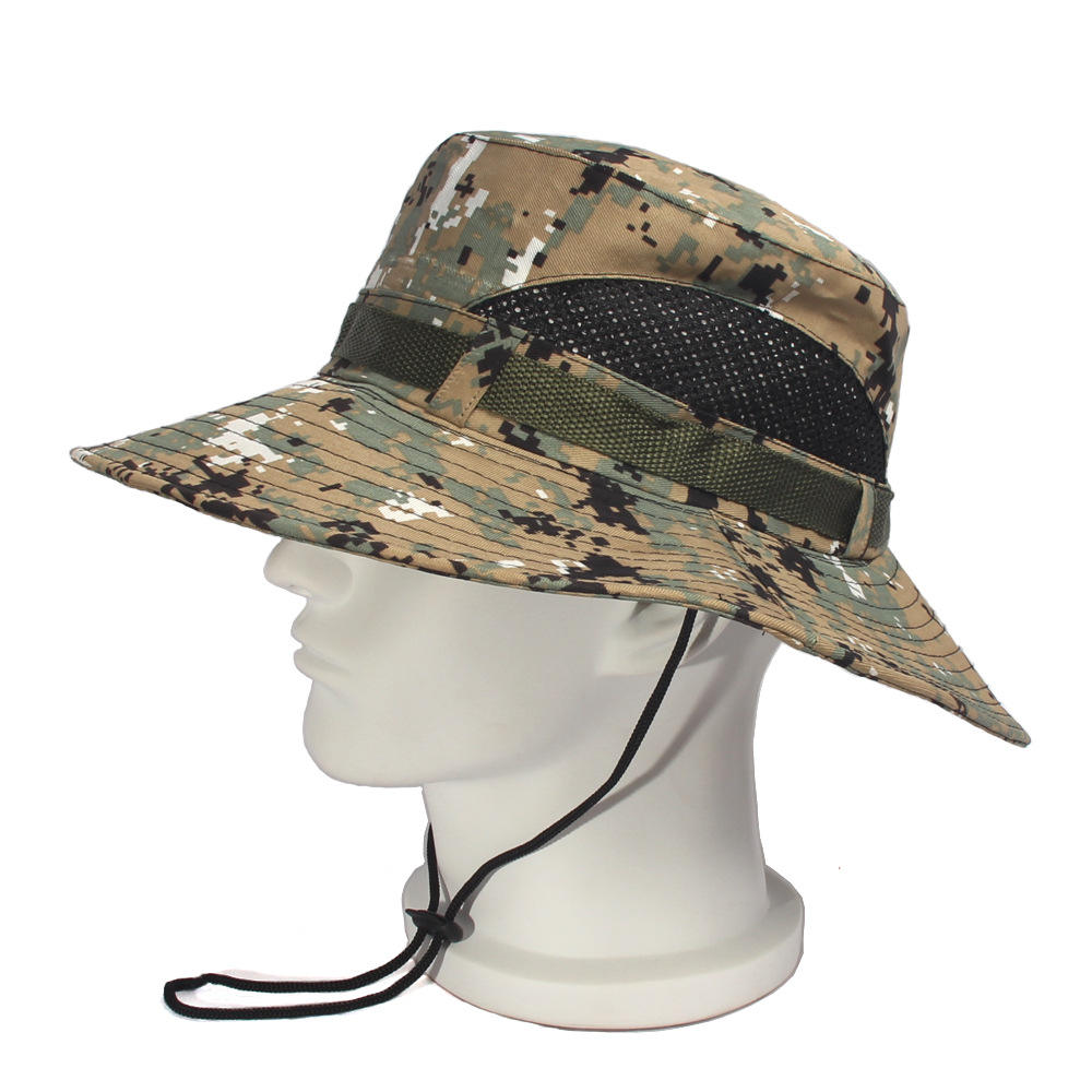 Wholesale Breathable Mesh Digital Camo Bucket Hat for Outdoor Fishing Hiking Sun Protection