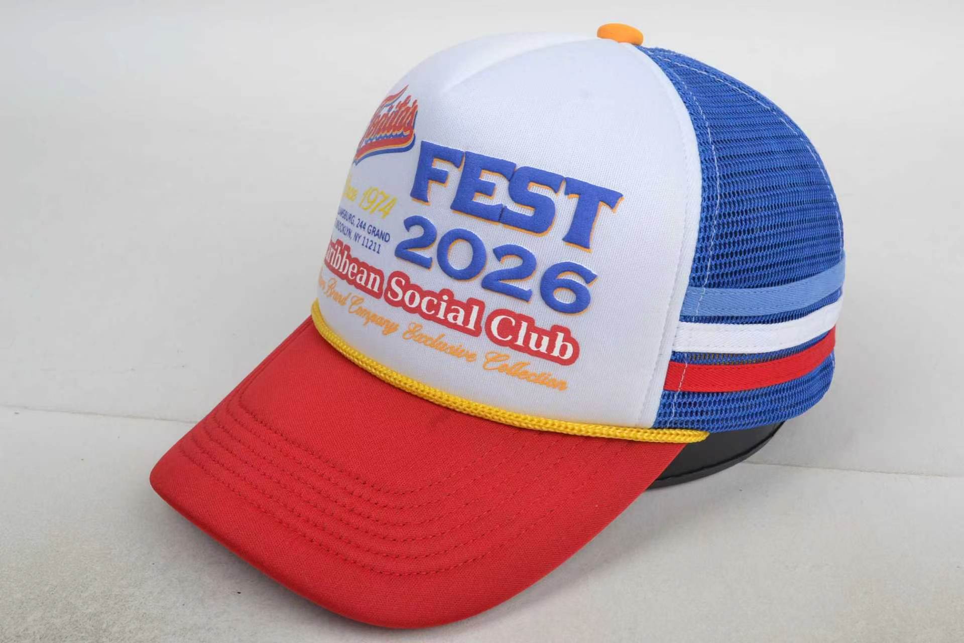 Factory Direct Supplier red white blue color matching back mesh 3D foam print trucker caps universal men women trucker hats for carnival party travel holiday