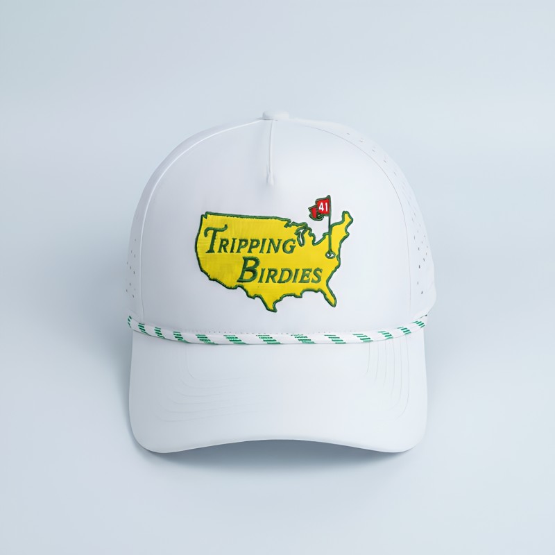 Factory ODM Waterproof Breathable Drilled Golf Rope Hats Custom Birdie Embroidery For Summer Golf Sun Protection