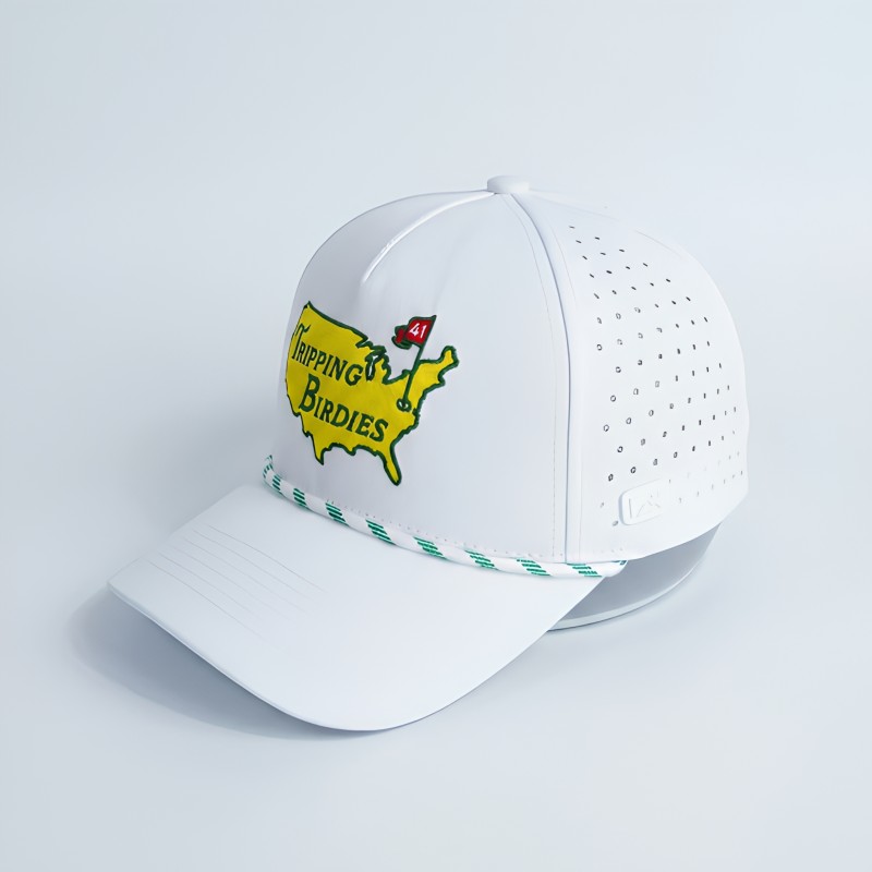 Factory ODM Waterproof Breathable Drilled Golf Rope Hats Custom Birdie Embroidery For Summer Golf Sun Protection