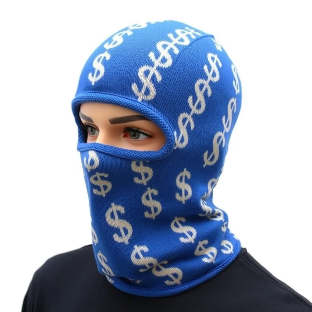 Custom Logo 1 Hole Balaclava with Full Print Jacquard Design High Quality Acrylic Unisex Winter Ski Mask Hip Hop Style Low MOQ OEM