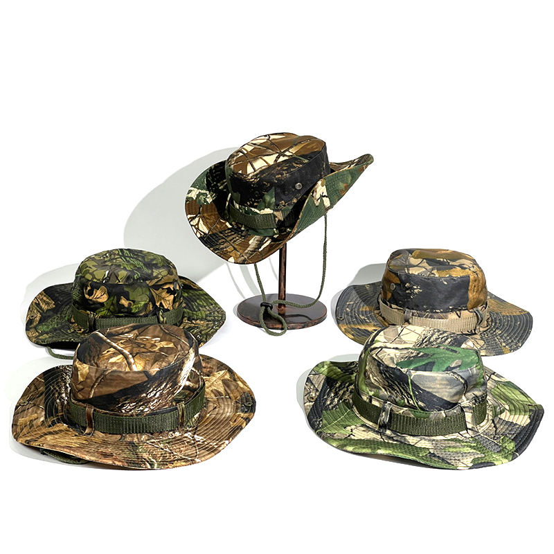 Bulk Customizable Camo Pattern Boonie Hat with Breathable Eyelets for Outdoor Sun Protection and Daily Tactical Wear