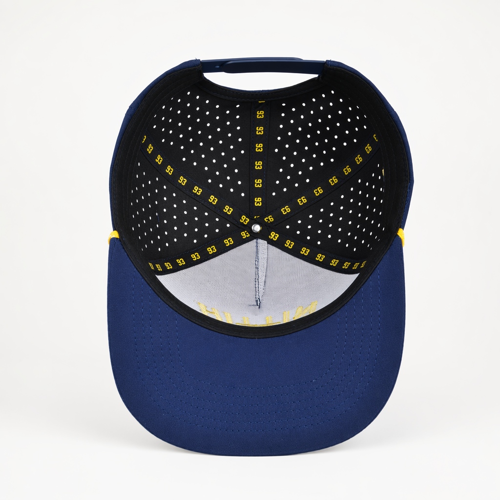 ODM Bulk Laser Ventilated Navy Quick Dry Snapback Caps Custom Front Embroidery for Fan Sports Merchandise