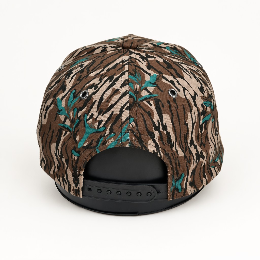 Factory Price Adjustable Flat Brim Forest Camouflage Snapback Hats for Sports Merchandise