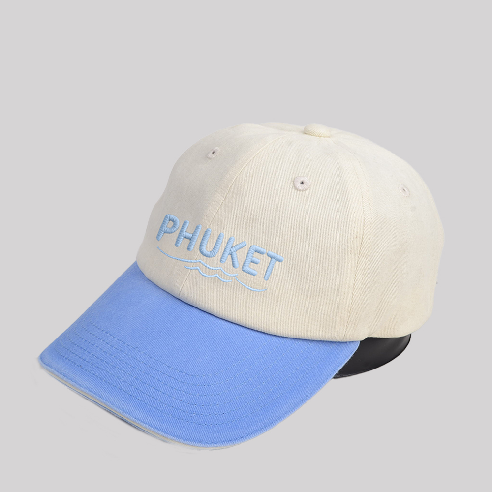 Wholesale Custom Phuket Embroidered Baseball Caps | OEM ODM Two Tone Cotton Dad Hats | Factory Price Bulk Unisex Travel Sun Caps