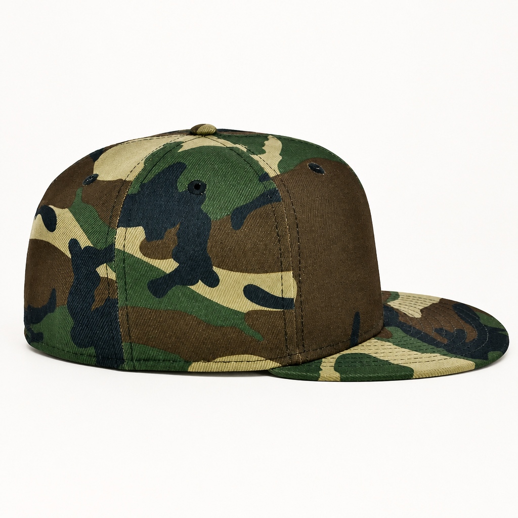 Factory Price Blank Camouflage Structured 6 Panel Snapback Hats for Brand Custom Printing