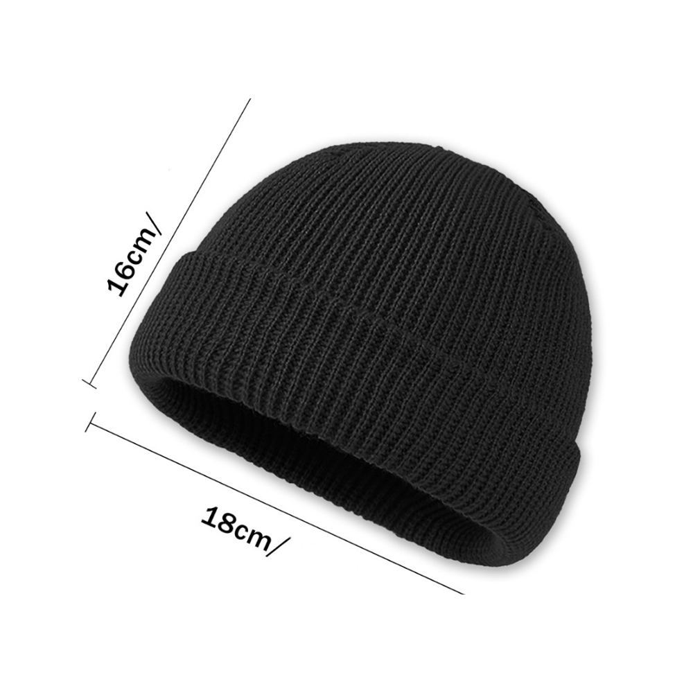 Wholesale 17 Multi Color Private Label Knit Hat Custom Short Cuff Skull Cap Fisherman Beanie With Logo for Men