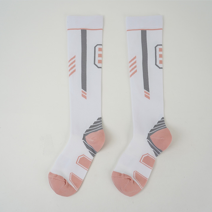 Hot sale unisex striped custom knee high anti-slip compression socks football running socks