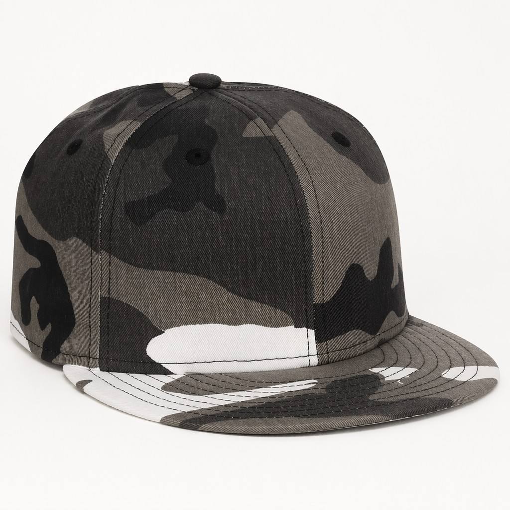 Manufacturer Blank Grey Camo Closed Back Snapback Cap for Hunting Outdoor Activities