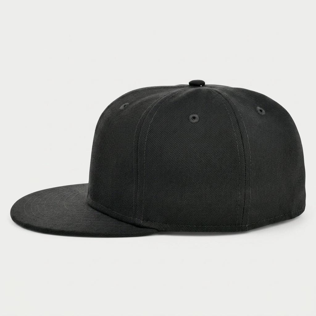 Manufacturer Wholesale Blank Plain Twill 6 Panel Flat Brim Fitted Snapback Hats Dark Grey Closed Back Unisex A Frame Baseball Caps