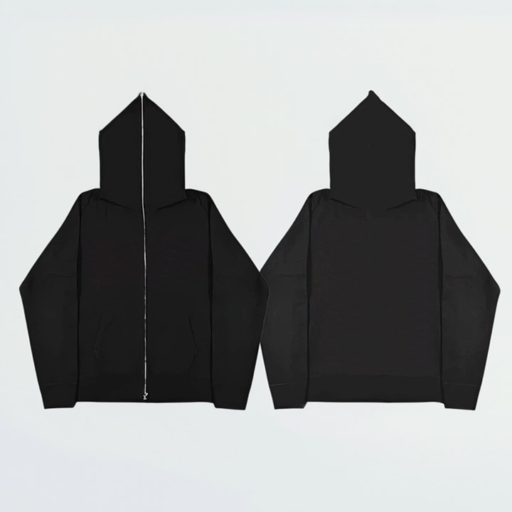 High Quality 100% Cotton Embroidery Full Zip Up Hoodie Full Face Hoodie With LOGO For Men