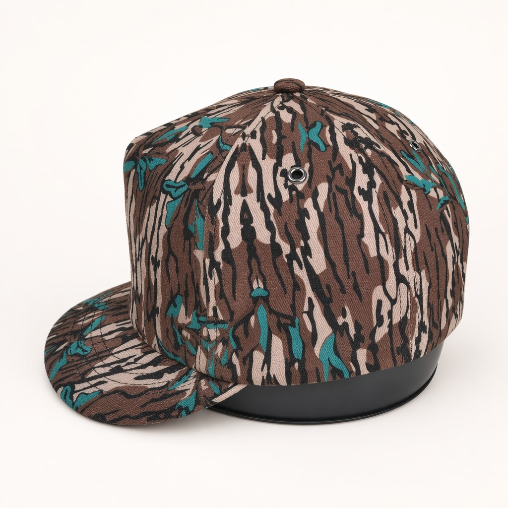 Factory Price Adjustable Flat Brim Forest Camouflage Snapback Hats for Sports Merchandise