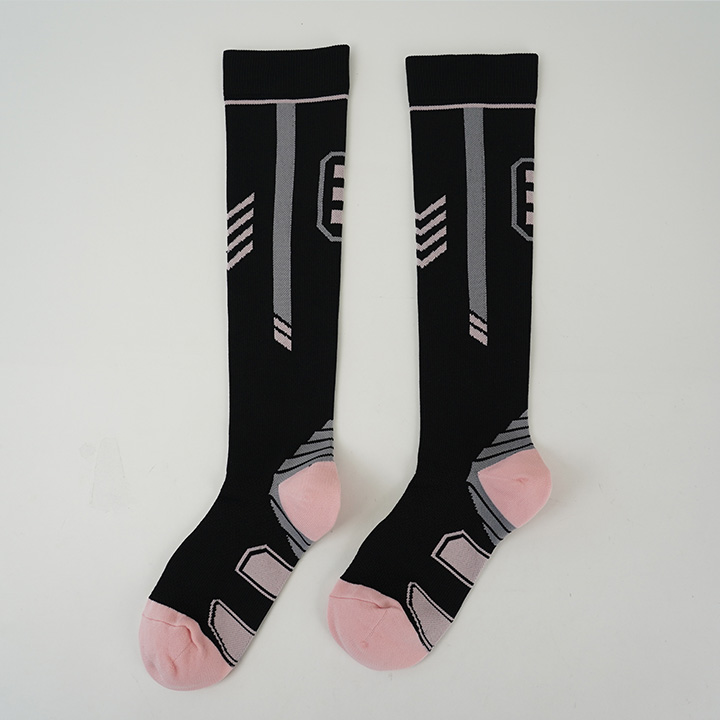 Hot sale unisex striped custom knee high anti-slip compression socks football running socks