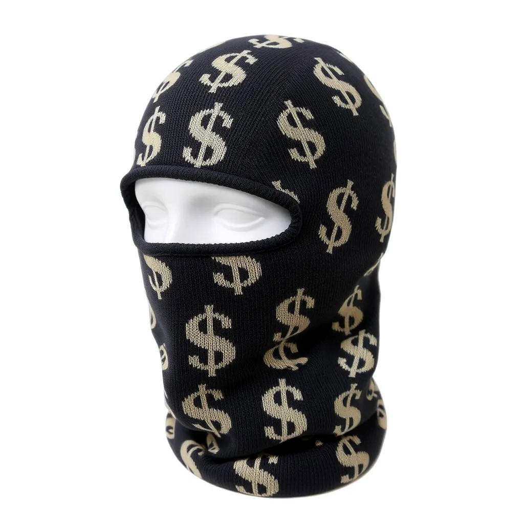 Custom Logo 1 Hole Balaclava with Full Print Jacquard Design High Quality Acrylic Unisex Winter Ski Mask Hip Hop Style Low MOQ OEM