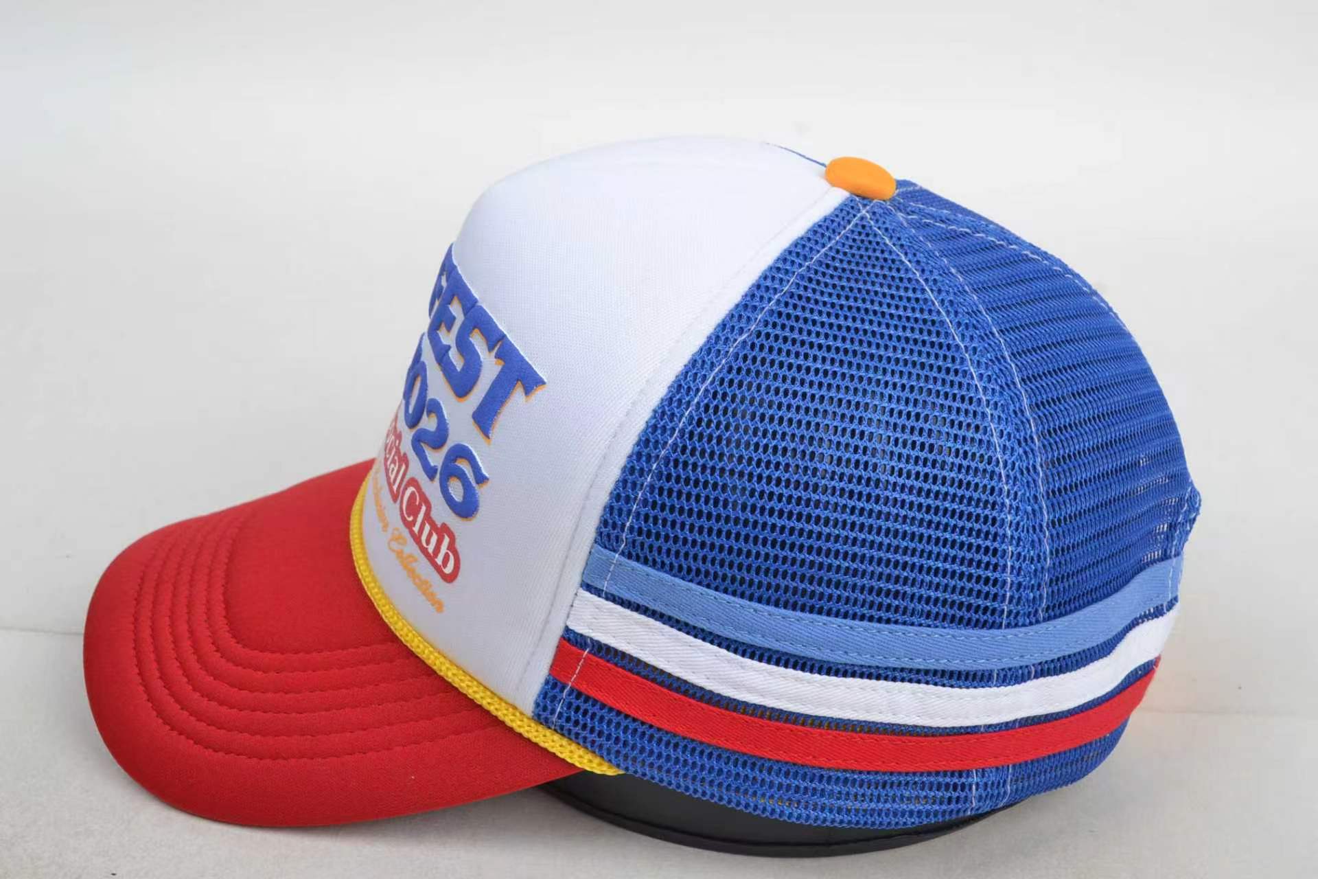 Factory Direct Supplier red white blue color matching back mesh 3D foam print trucker caps universal men women trucker hats for carnival party travel holiday
