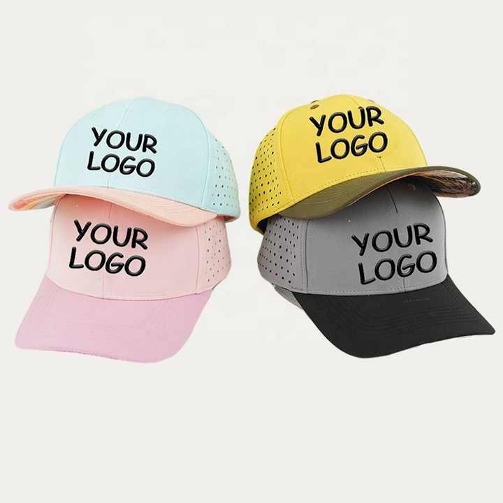 Custom embroidered logo many color 6 Panel Perforated golf hat waterproof sport cap baseball cap