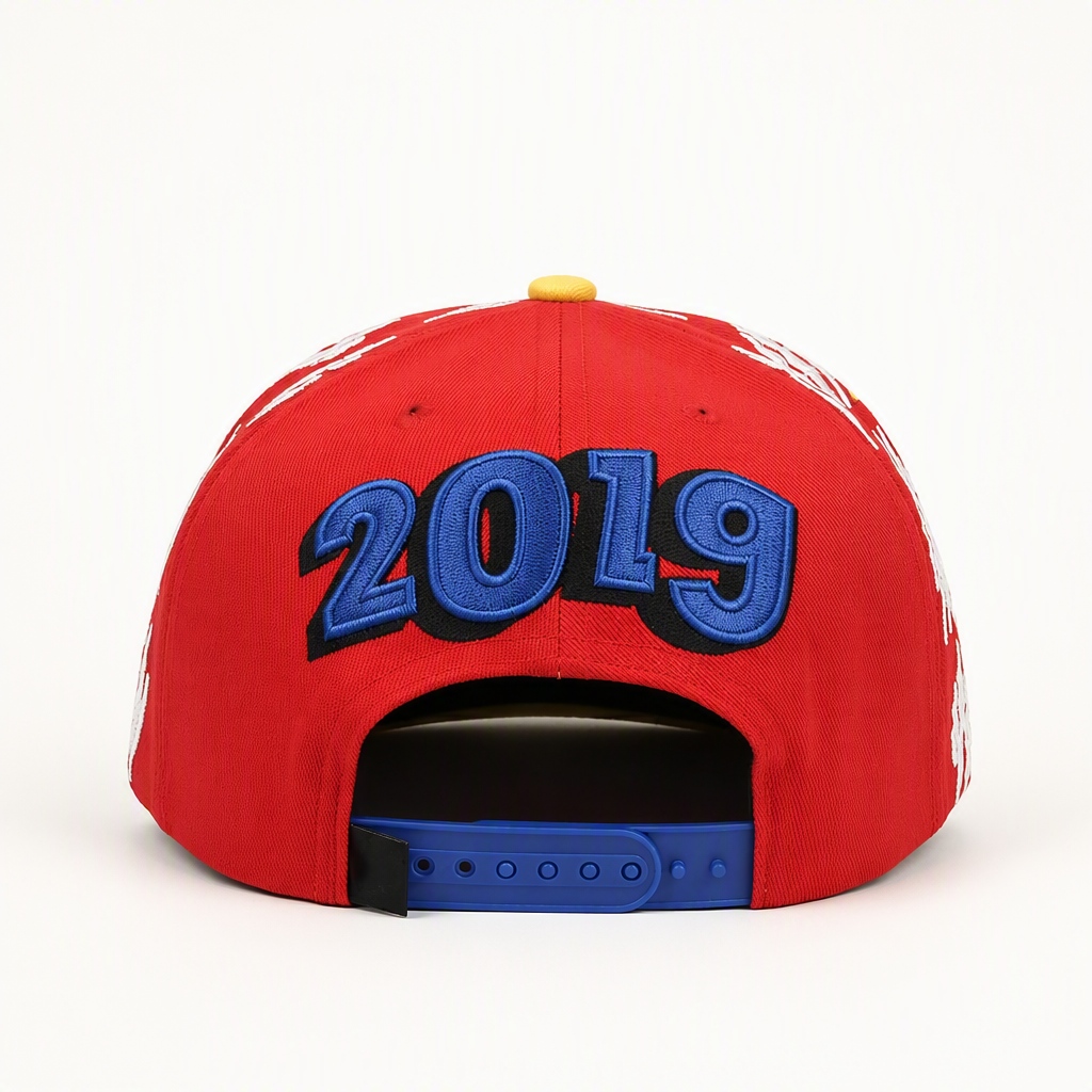 OEM Manufacturer Red Green 6 Panel Snapback Hats Custom Woven Patch for Youth Street Apparel