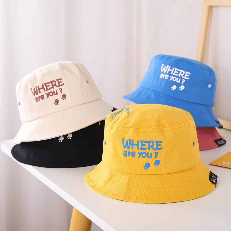 ODM OEM 100% Cotton Kids Sun Hat Custom Logo Embroidery Baby Fisherman Bucket Hat for Girl Spring Summer Outdoor Activity