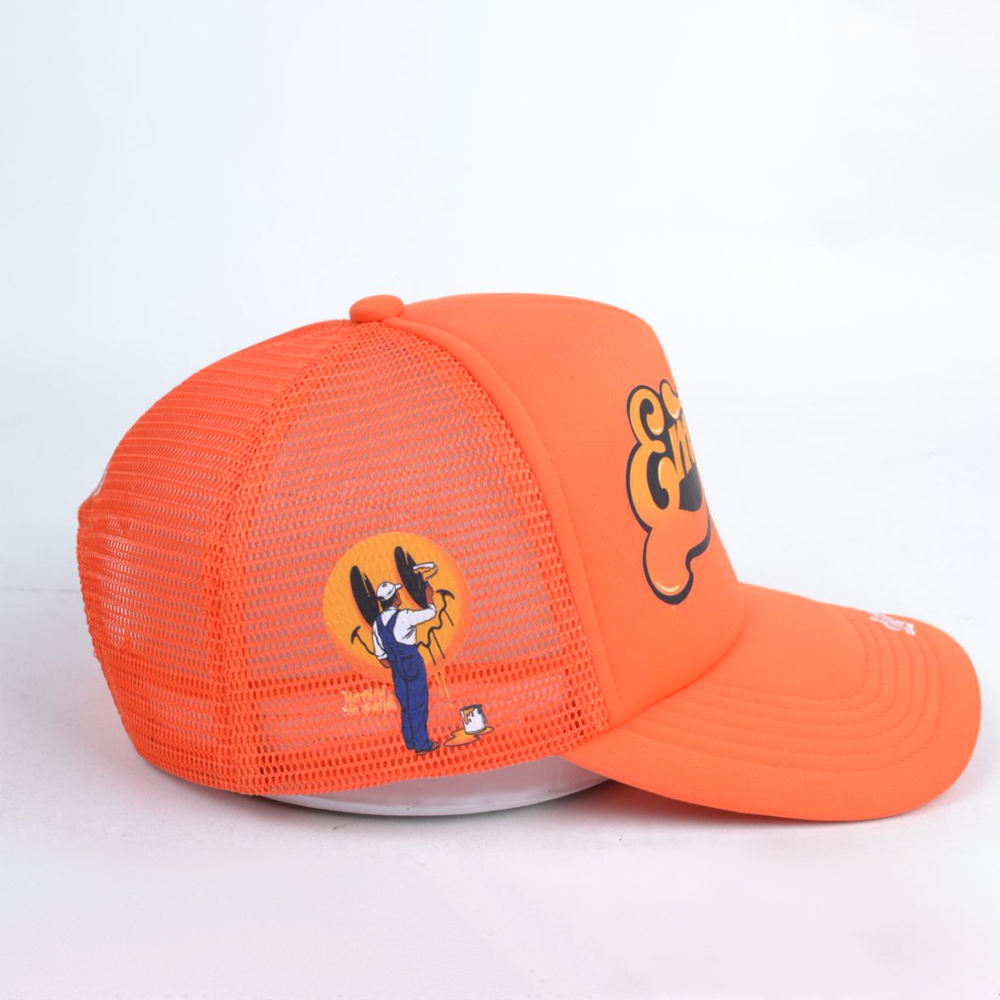 Bulk 5-Panel Foam Mesh Trucker Hat | Custom Logo Embroidery Golf Baseball Cap Wholesale