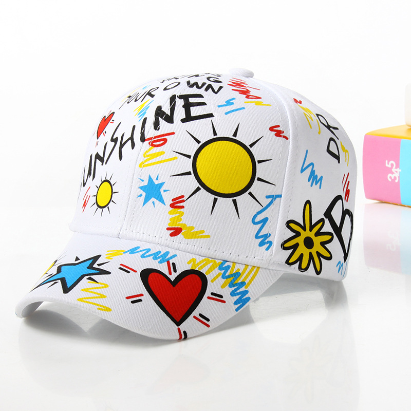 Factory ODM Colorful Graffiti Print Cotton Dad Hats Unisex for Street Travel Sun Protection