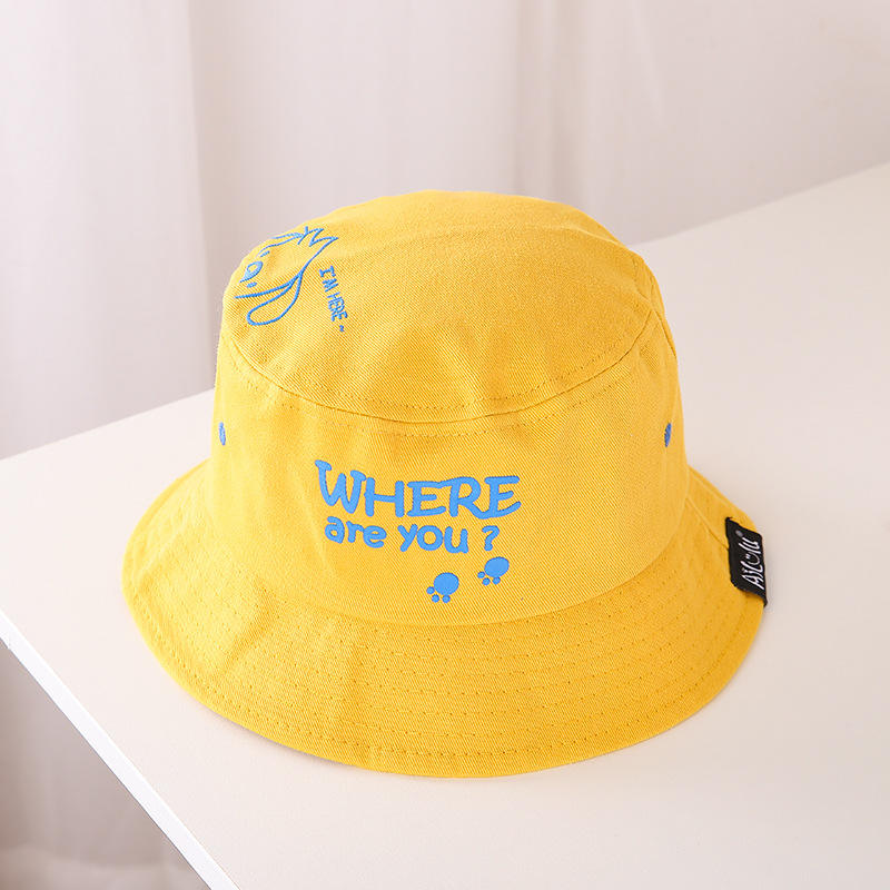 ODM OEM 100% Cotton Kids Sun Hat Custom Logo Embroidery Baby Fisherman Bucket Hat for Girl Spring Summer Outdoor Activity