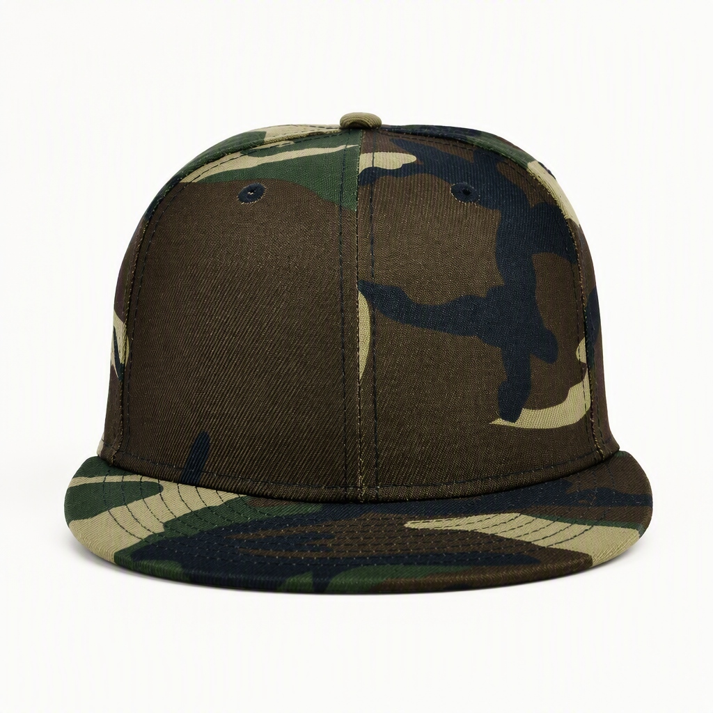 Factory Price Blank Camouflage Structured 6 Panel Snapback Hats for Brand Custom Printing