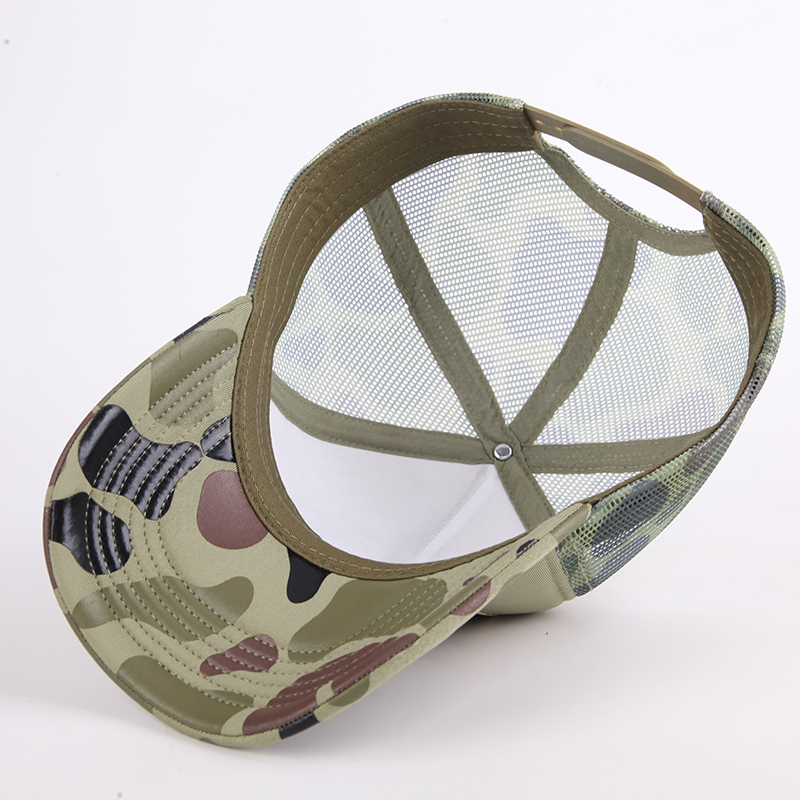 Factory Wholesale Custom High Quality 5 Panel Personalized Hat Digital Print Camo Trucker Cap