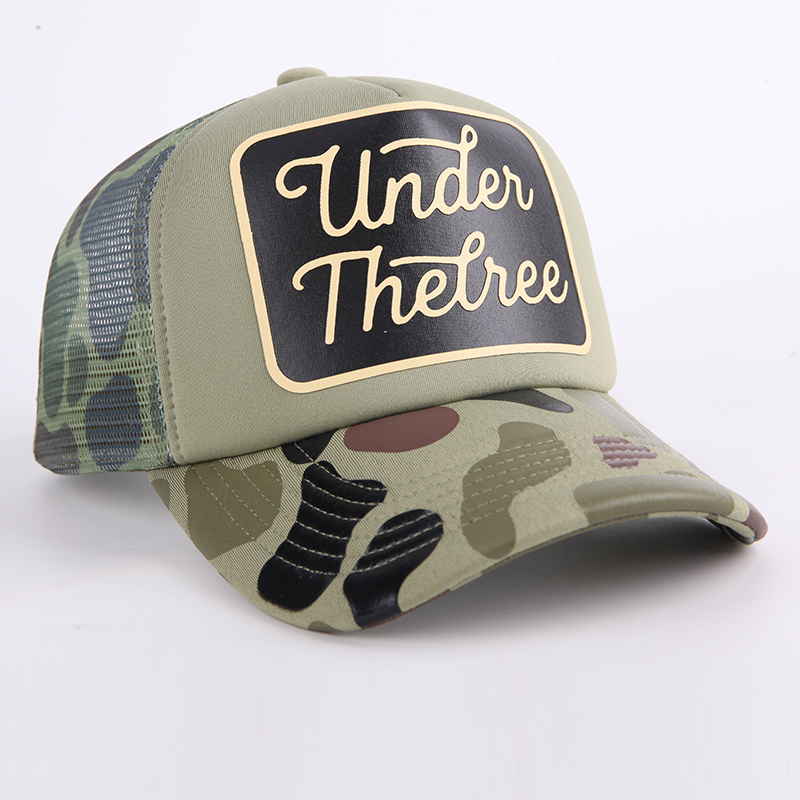 Factory Wholesale Custom High Quality 5 Panel Personalized Hat Digital Print Camo Trucker Cap