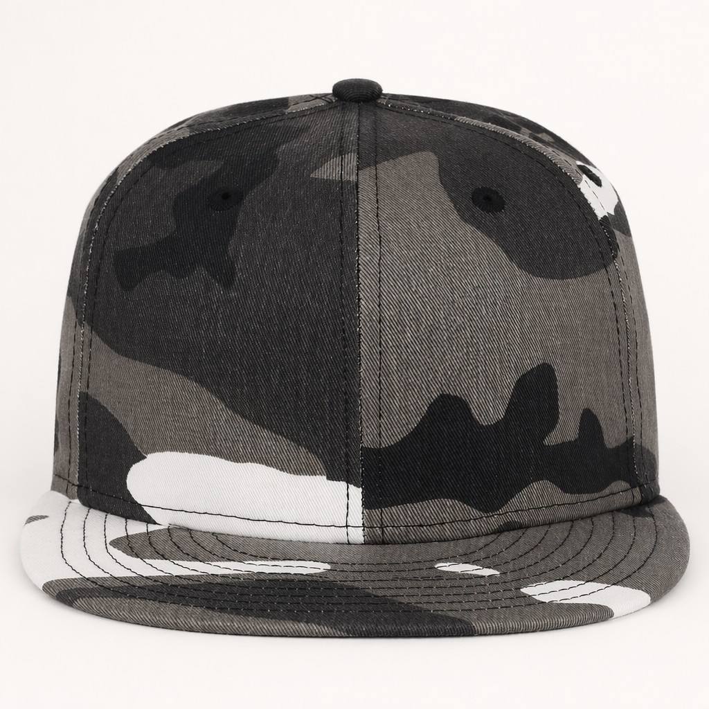 Manufacturer Blank Grey Camo Closed Back Snapback Cap for Hunting Outdoor Activities