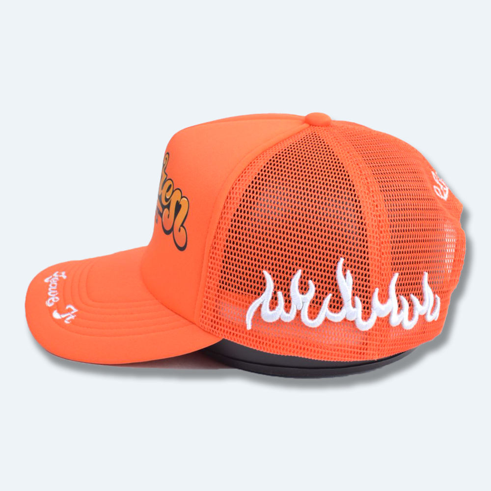 Bulk 5-Panel Foam Mesh Trucker Hat | Custom Logo Embroidery Golf Baseball Cap Wholesale