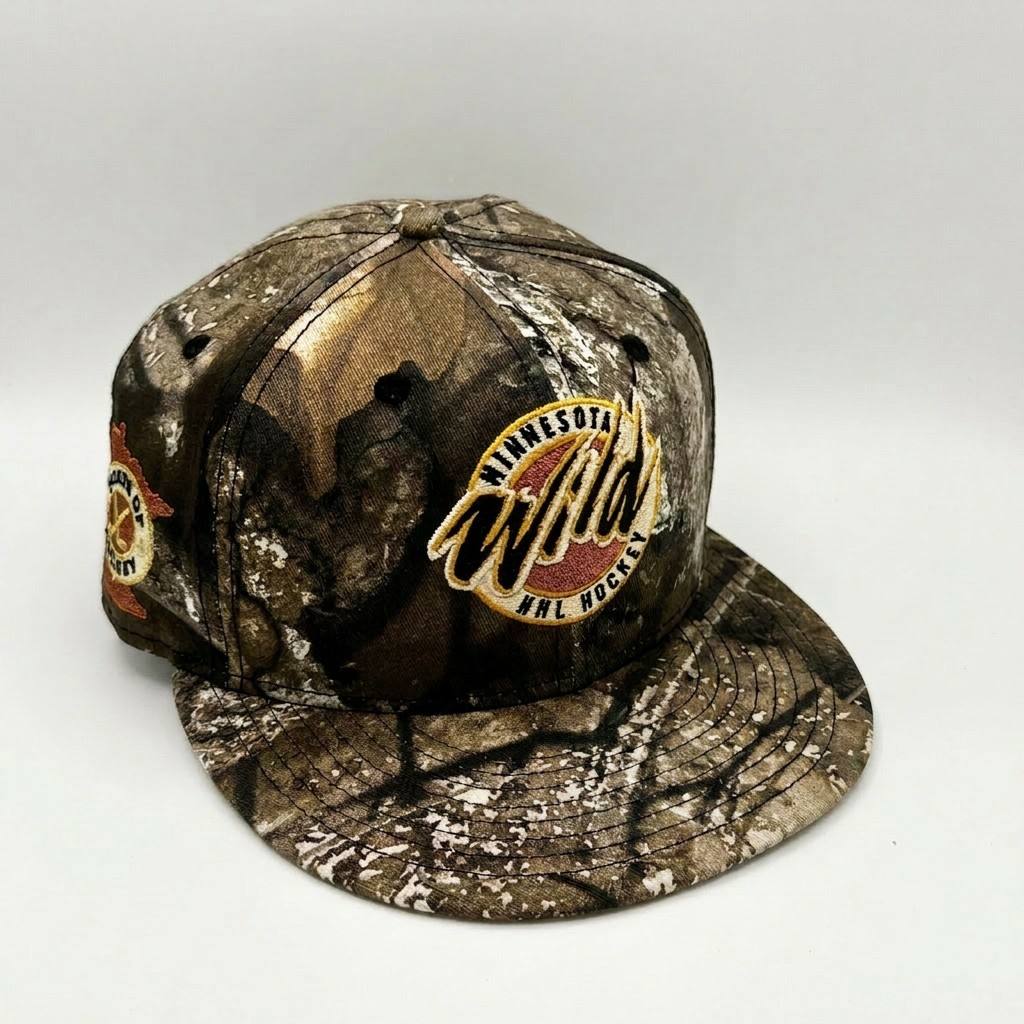 Manufacturer Wholesale Hunting Camo Twill 6 Panel Flat Brim Fitted Snapback Hats Closed Back Custom Hockey Team Embroidery Unisex A Frame Caps