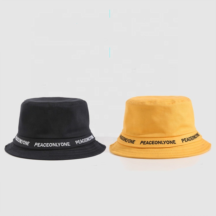 Wholesale Cotton Letter Embroidered Bucket Hats Fisherman Sun Fishing Hats, Multi‑Color Unisex Custom Logo Hats