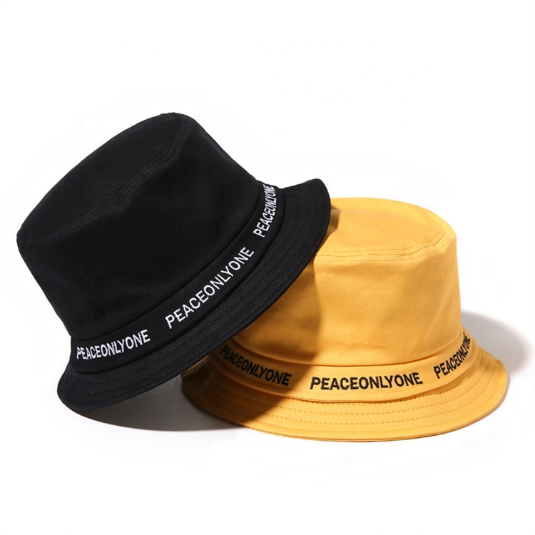 Wholesale Cotton Letter Embroidered Bucket Hats Fisherman Sun Fishing Hats, Multi‑Color Unisex Custom Logo Hats