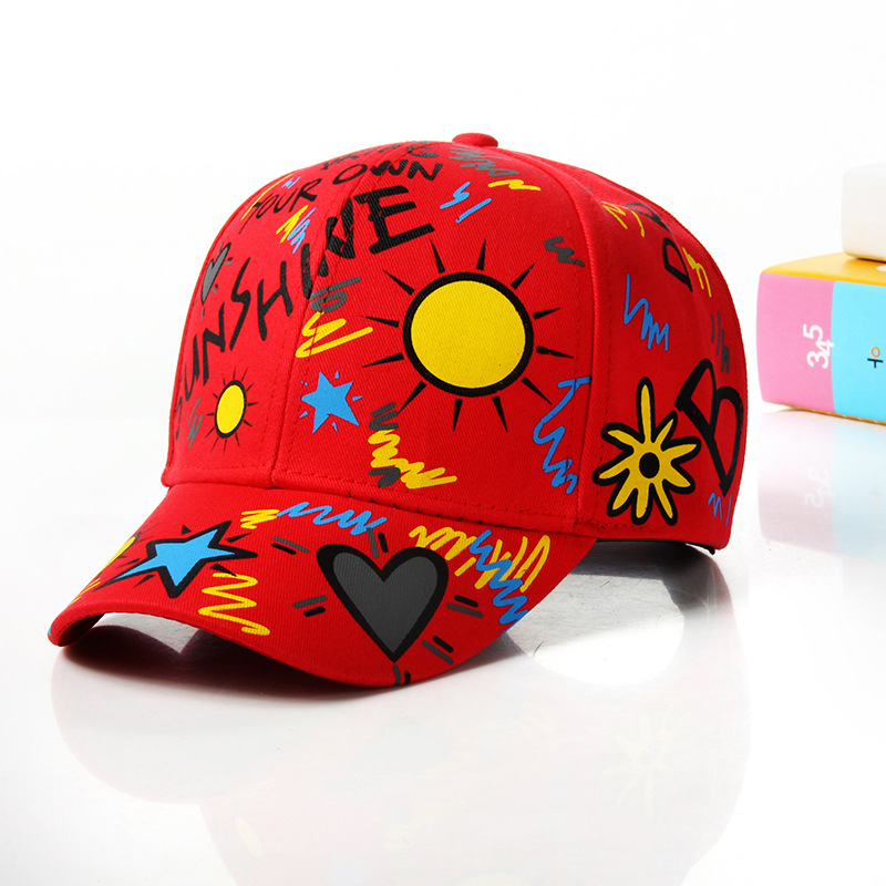 Factory ODM Colorful Graffiti Print Cotton Dad Hats Unisex for Street Travel Sun Protection