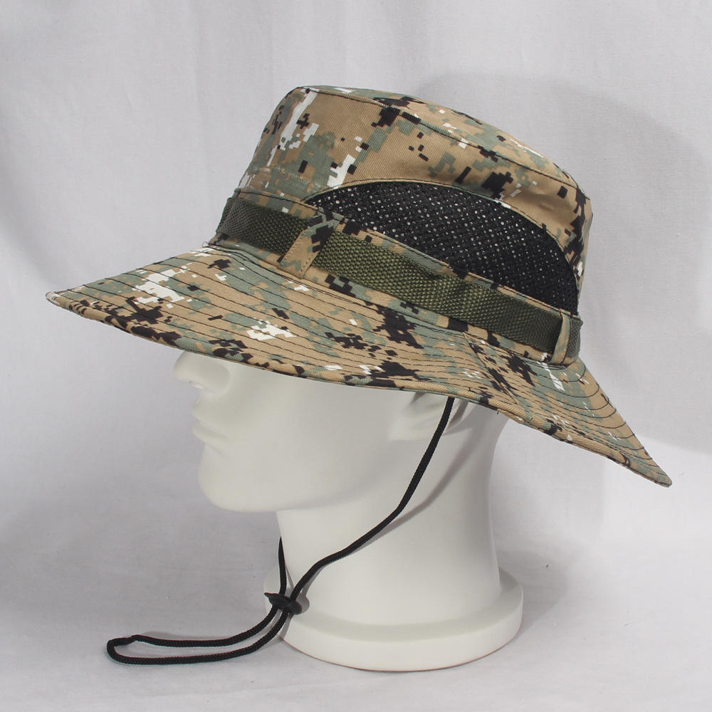 Wholesale Breathable Mesh Digital Camo Bucket Hat for Outdoor Fishing Hiking Sun Protection
