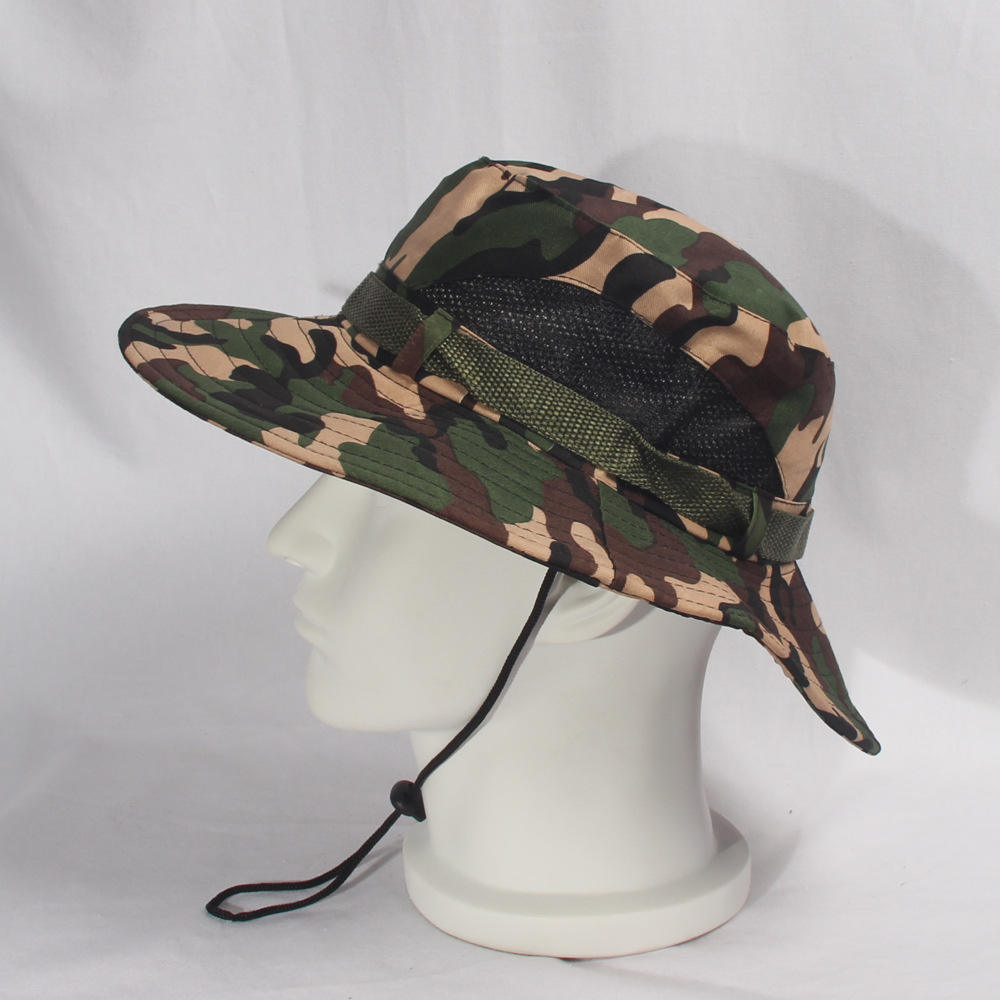 Wholesale Breathable Mesh Digital Camo Bucket Hat for Outdoor Fishing Hiking Sun Protection