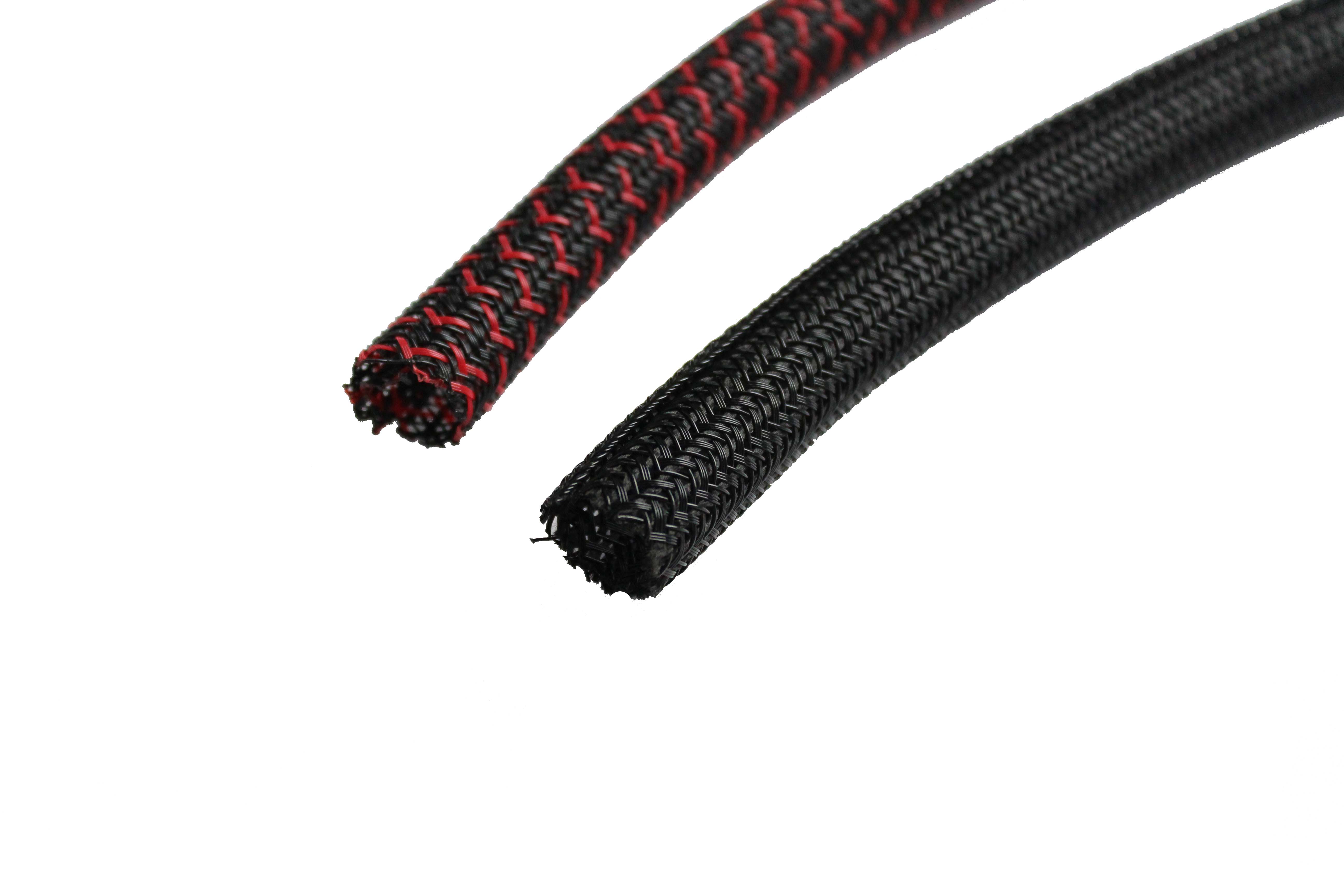 Black self winding braided tube