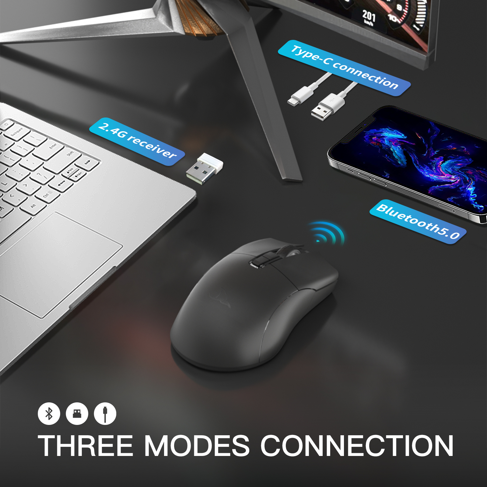 Darmoshark-N3 Tri-Mode Gaming Mouse