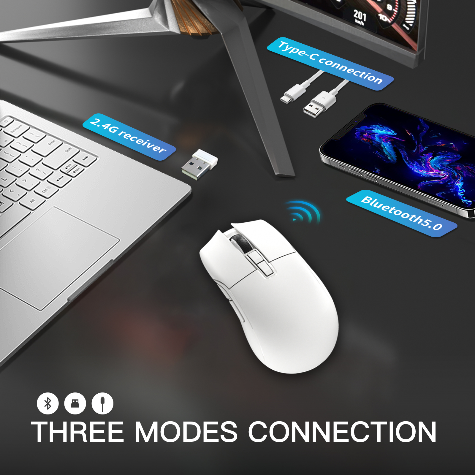 Darmoshark-N3 Tri-Mode Gaming Mouse