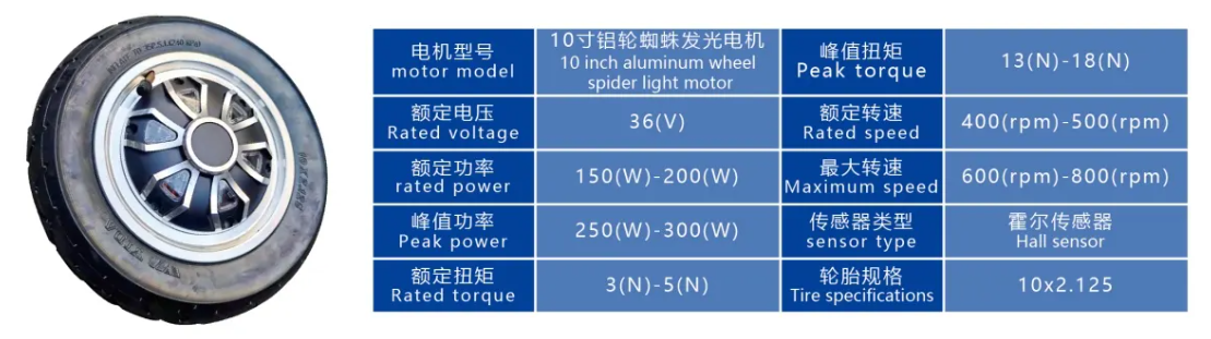 10寸铝轮蜘蛛发光电机
