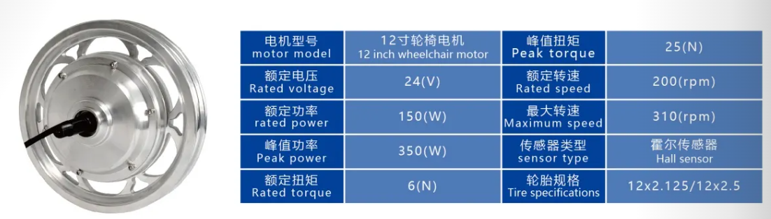 12寸轮椅电机