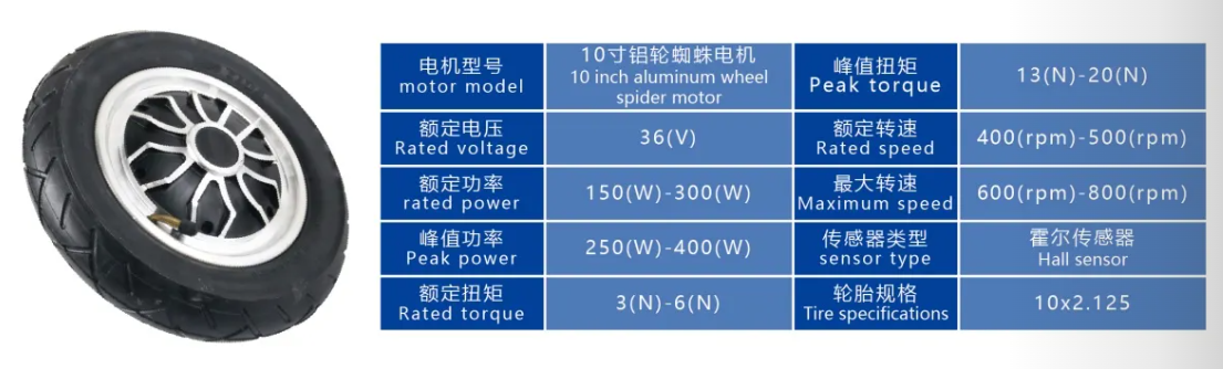 10寸铝轮蜘蛛电机