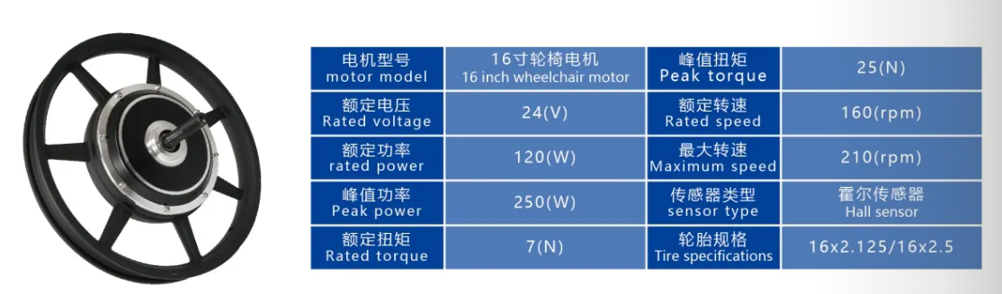 16寸轮椅电机
