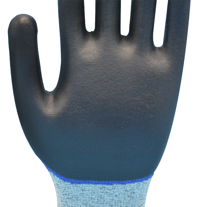 Smooth nitrile coated impact gloves