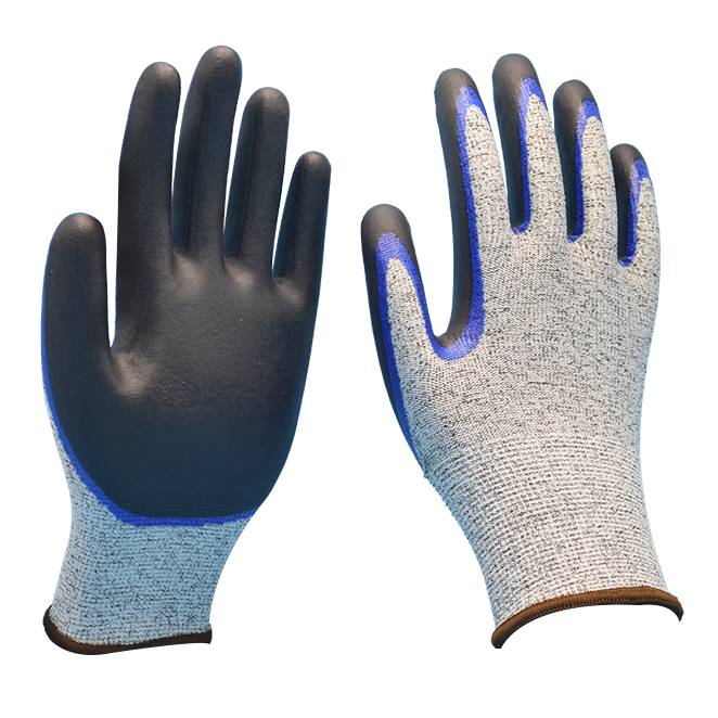 Smooth nitrile coated impact gloves