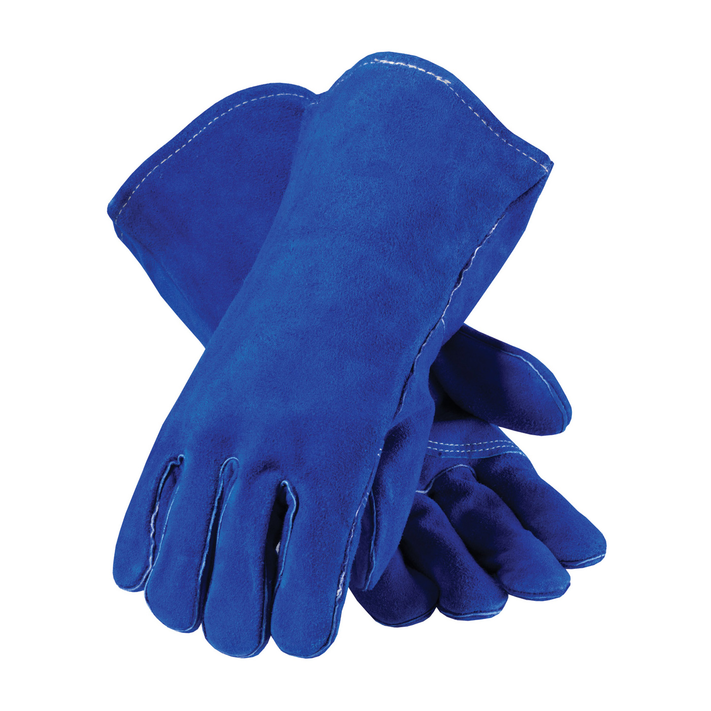 Blue welding gloves