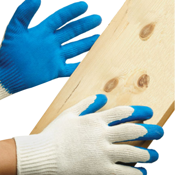 Smooth latex coated gloves