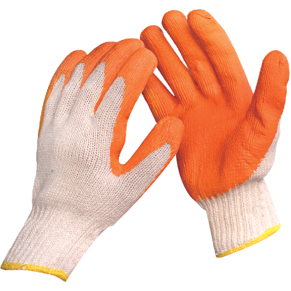 Smooth latex coated gloves